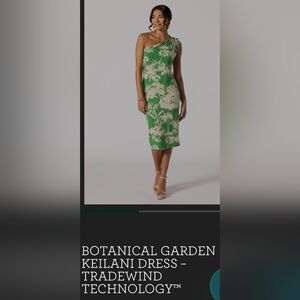Tori Richard Green Tropical Print Dress
